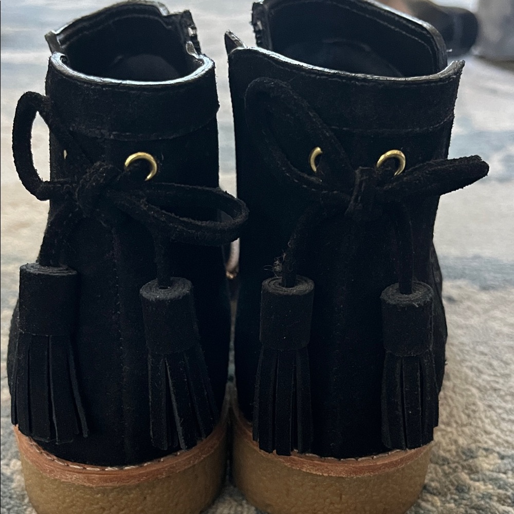 Kate Spade Black Ankle Booties with Brown Sole - Picture 3 of 6